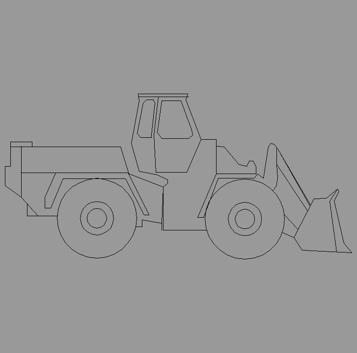 Bloque Autocad Vista de Pala Mecánica en Perfil